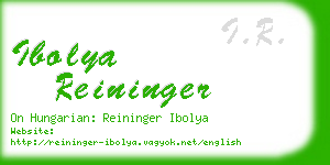 ibolya reininger business card